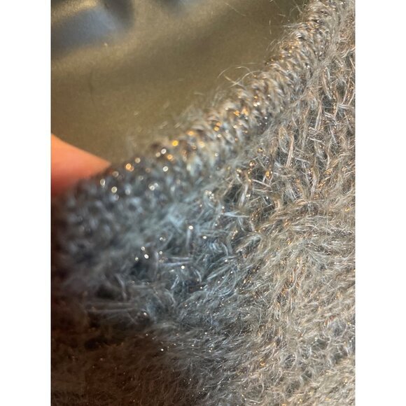 Express Brown Mohair Blend Short Sleeved Metallic Thread Tunic Sweater Dress Sz - Picture 5 of 9